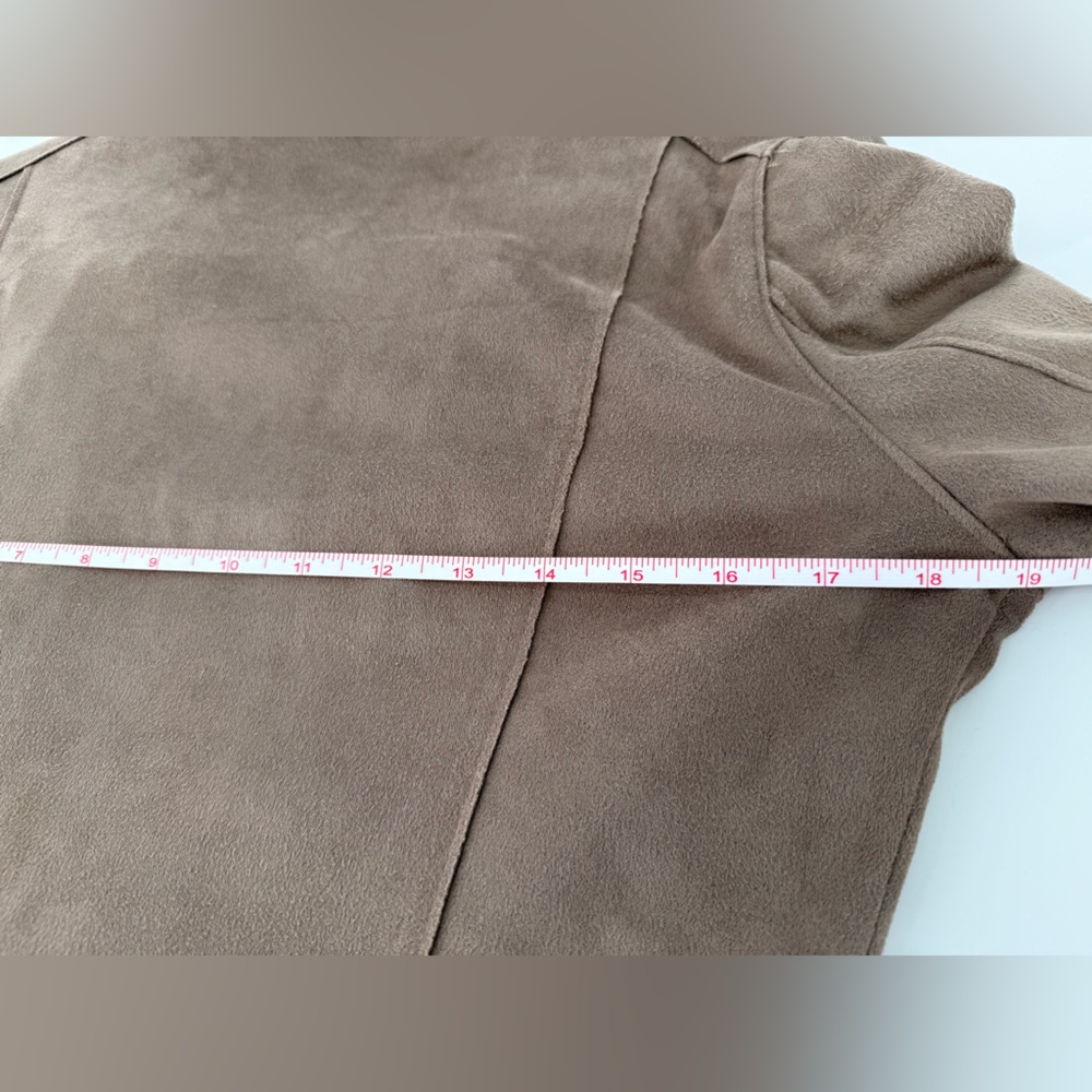 Blank NYC Tan Blazer with Waterfall Front Zipper Front Size M - Picture 9 of 10